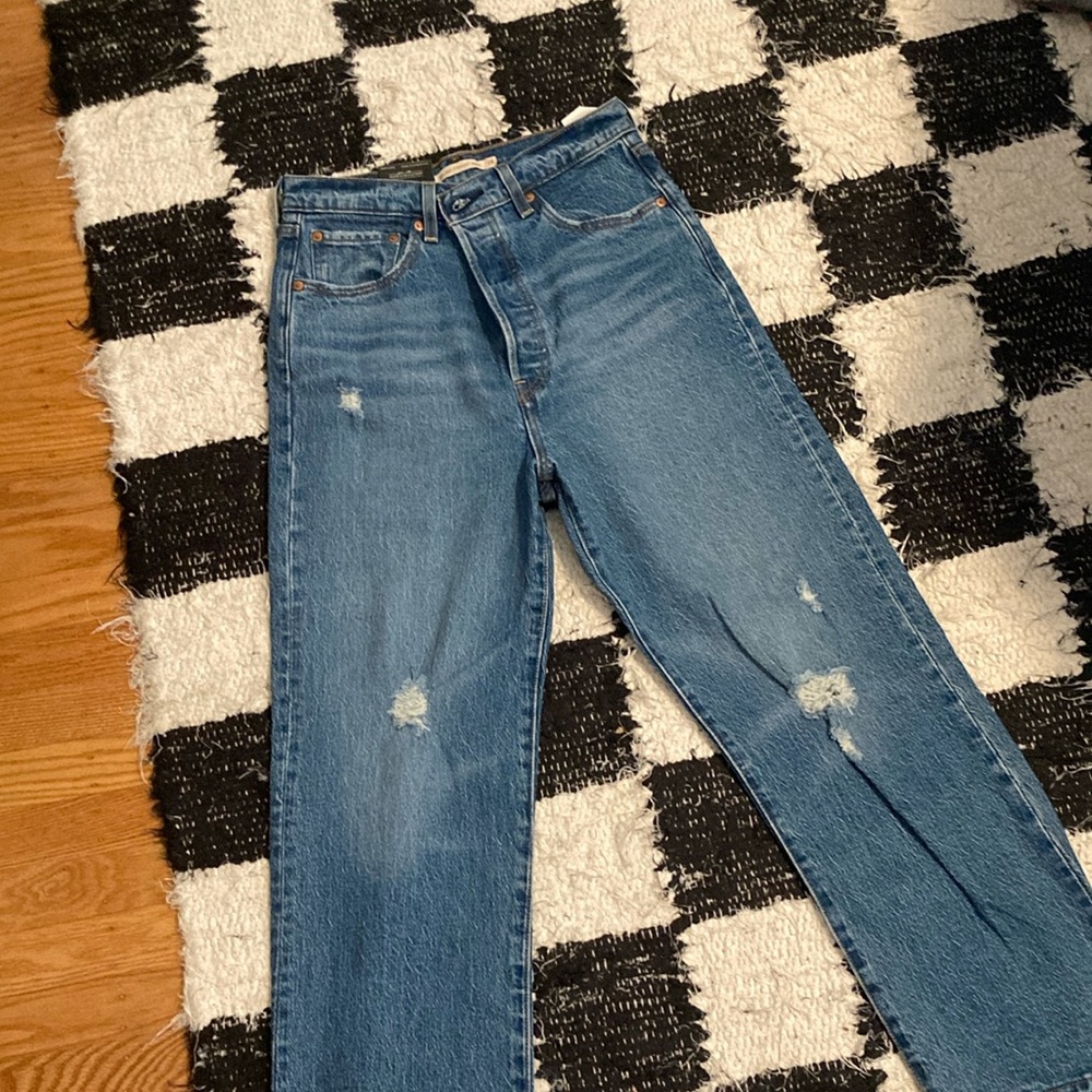 Levi’s Levis Brand New Ribcage Straight Ankle Classic Women Blue Jeans 28x27
